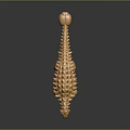 Detailed Golden Ankylosaurus Dinosaur Model With Spikes Holes On Black Background