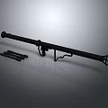 Black Military Style Rocket Launcher With Ammunition And 3D Rendered Model