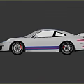 Sports Car With MARTINI Logo And Red White Blue Stripes Racing Exterior Design