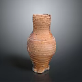 Handcrafted Brown Terracotta Sculpture Vase With Textured Surface Patterns 3d model