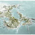 Modern Landscape Architecture Design With Curved Paths And Green Spaces