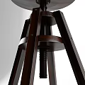 Wooden Bar Stool With Triangular Legs Swivel Function Round Seat Footrest Ring 3d model