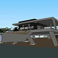 Modern Architecture Seaside Catering Architecture 3d model