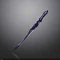 Purple Sword With Intricate Patterns On Gray Gradient Background And Reflective Surface