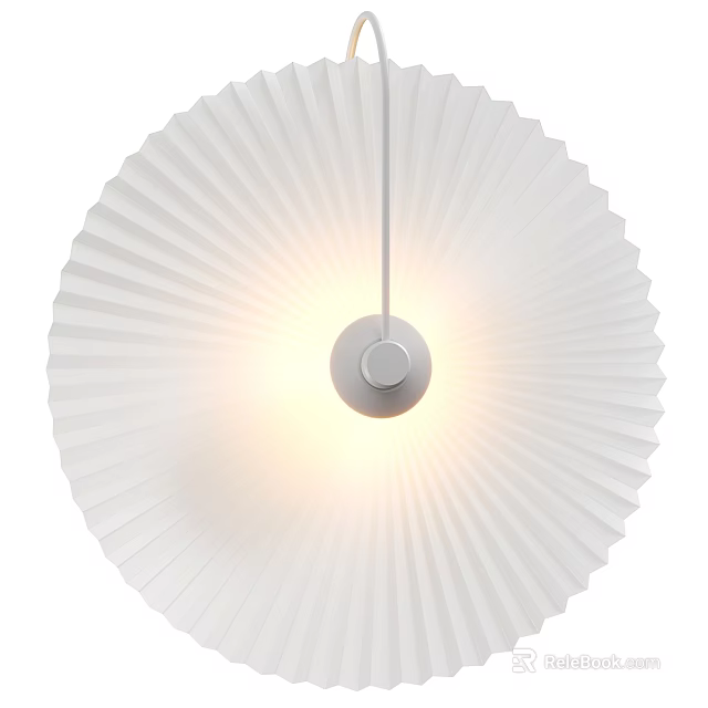 Modern White Fan Shaped Wall Lamp With Soft Glow And Minimalist Design 3d model 