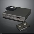 Vintage Electronic Appliance VCR Player With VHS Tape And Classic Design