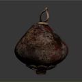 Handcrafted Copper Colored Pear Shaped Decorative Ornament With Red Speckles And Top Loop