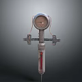 Industrial Measuring Instrument With Metal Structure Gauge Dial Red Indicator And Side Brackets