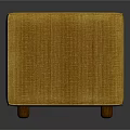 Yellow Cube Shaped Soft Velvet Ottoman With Smooth Surface And Modern Design