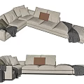 Modern Corner Sofa Minotti Multiplayer Sofa Multiplayer Sofa 3d model