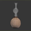 Scientific Laboratory Equipment With Pink Striped Spherical Base And White Tubular Structure