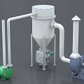 Industrial Processing Equipment System Featuring Cylindrical Separator Pipeline And Motors