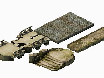 Modern ground paving slate 3d model