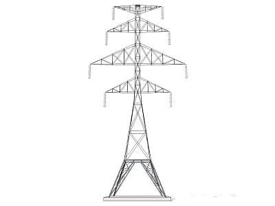 modern electric tower high voltage tower electric pole 3d model