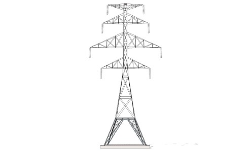 modern electric tower high voltage tower electric pole 3d model