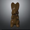 Cute Handmade Chocolate Easter Bunny Food With Bow Tie And Smooth Texture 3d model