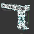 Industrial Factory Gantry Crane With Green Metal Frame Structure And Machinery