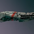 Futuristic Sci Fi Spaceship With Red Stripes And Intricate Mechanical Details