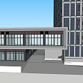 Modern Architectural Complex With Tall Building Low Rise Podium And Glass Windows Exterior