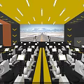 Spacious Fitness Gym With Rows Of Exercise Bikes And Large Screen