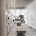 Modern Fitness Yoga Studio with Large Windows Mirror and Yoga Mats