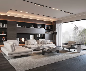 Sofa Coffee Table Combination Living Room Combination Sofa Chandelier Leisure Chair Floor Lamp Coffee Table Combination 3d model