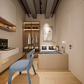 Modern Living Room Interior Design With TV Bookshelf Sofa Ambient Lighting And Coffee Table