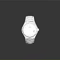 Luxury Silver Metallic Wristwatch With Diamond Accents And Sleek Stainless Steel Band