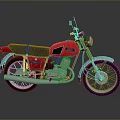 Red LEO Brand Vintage Motorcycle With Black Seat And Silver Wheels