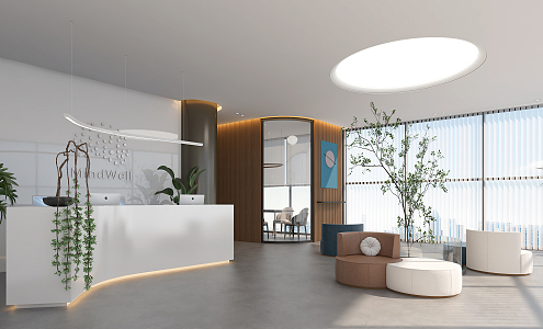 Modern Front Desk Reception 3d model