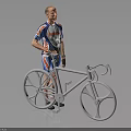 Isolated White Racing Bike With Cyclist In Sportswear On Dark Studio Background