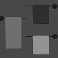 Modern Bathroom Accessories with Various Colored Towels and Black Wall Mounted Racks