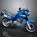 Blue Suzuki DR Motorcycle With Adventure Design And Off Road Features