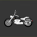 Classic Black And White Cruiser Motorcycle With Chrome Parts White Seat And Shiny Reflection