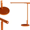 Sleek Orange Table Lamp With Adjustable Arm And Round Base For Home Office 3d model