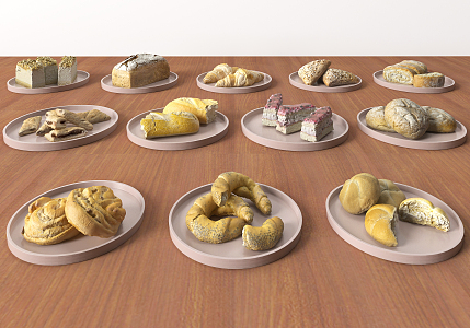 Modern Bread Dessert Bread 3d model