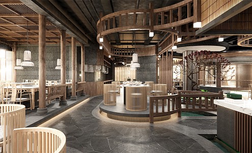 New Chinese Hot Pot Shop 3d model