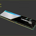 TRENDnet Computer RAM Module With Black White Heat Sink And Blue Accent 3d model