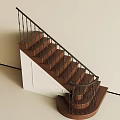 Modern Interior Staircase Featuring Wooden Steps Black Metal Railings And White Base
