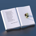 Open Book With Text Pages And Golden Watch On Blue Surface