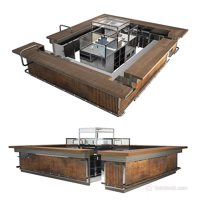 Professional Commercial Kitchen Layout With Multiple Workstations And Stainless Steel Equipment 3d model 