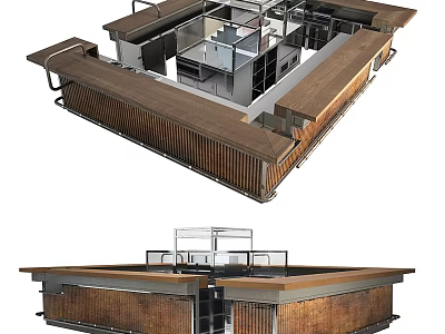 Professional Commercial Kitchen Layout With Multiple Workstations And Stainless Steel Equipment 3d model