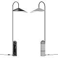Sleek Modern Black Floor Lamp With Marble Texture For Contemporary Home Decor