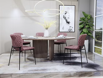 Modern Dining Table and Chair Combination 3d model