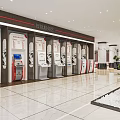 Government Service Hall Interior Featuring Self Service Kiosks Counters And Marble Floor