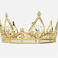 Luxury Golden Crown Jewelry With Exquisite Diamond Studded Intricate Design Details