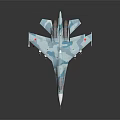 Military Fighter Jet Blue Green Camouflage Sleek Design with Mounted Missiles on Dark Reflective Background