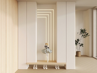 Modern Shoe Cabinet Cream Scarpa Hallway Shoe Cabinet 3d model