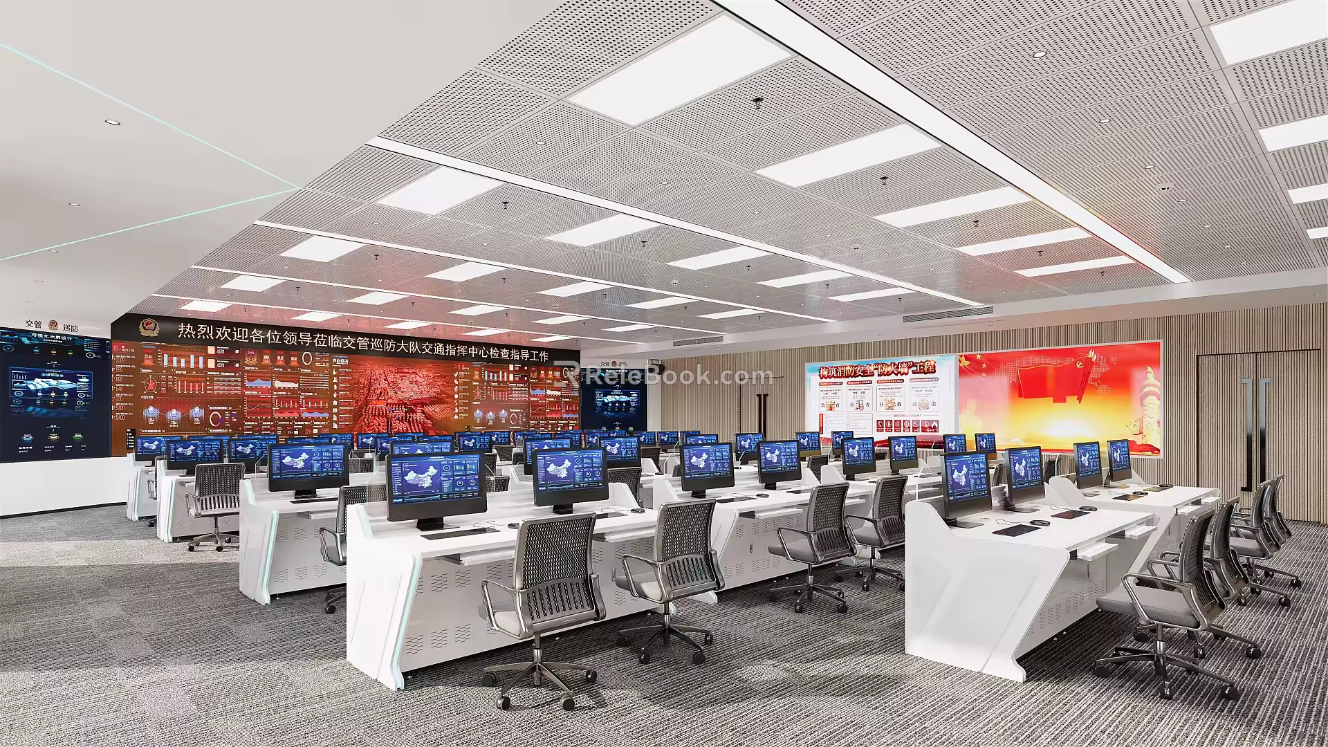 modern command center fire command center 3d model