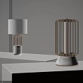 Elegant Modern Table Lamps With Metal Frame Lampshade And Marble Base Design